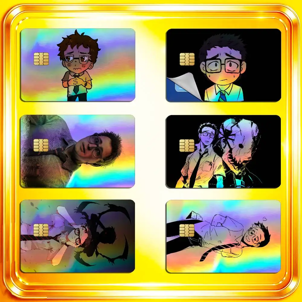 For DBD Dwight Fairfield Credit Bank Sticker ID Access Card Cover Skin Rainbow Color Laser Stickers Film