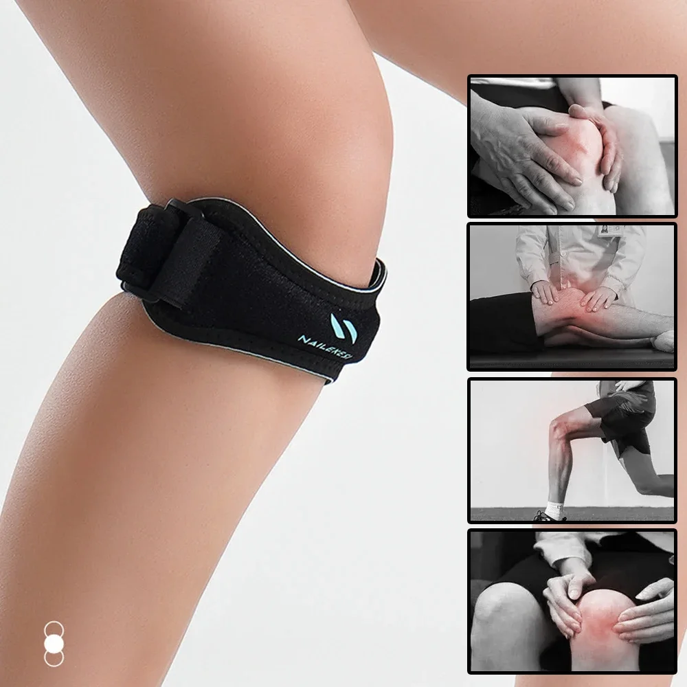 1 Pcs Patella Knee Brace - Knee Support, Running, Hiking, Jumpers Knee, Tendonitis, Adjustable Strap Patellar Tendon Stabilizer
