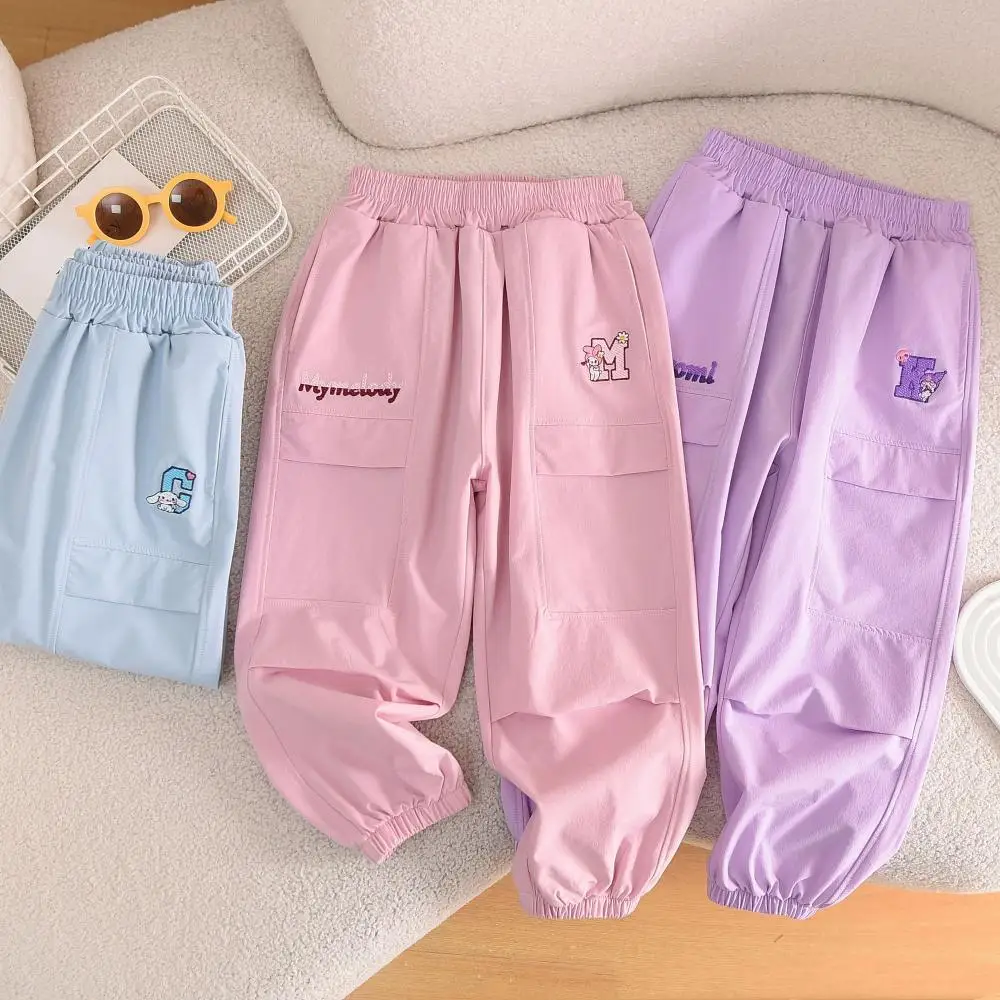 

Брюки Sanrio My Melody для девочек, весна-лето Kuromi Cinnamoroll, спортивные штаны с мультяшным принтом, детские штаны, спортивные штаны, брюки для отдыха