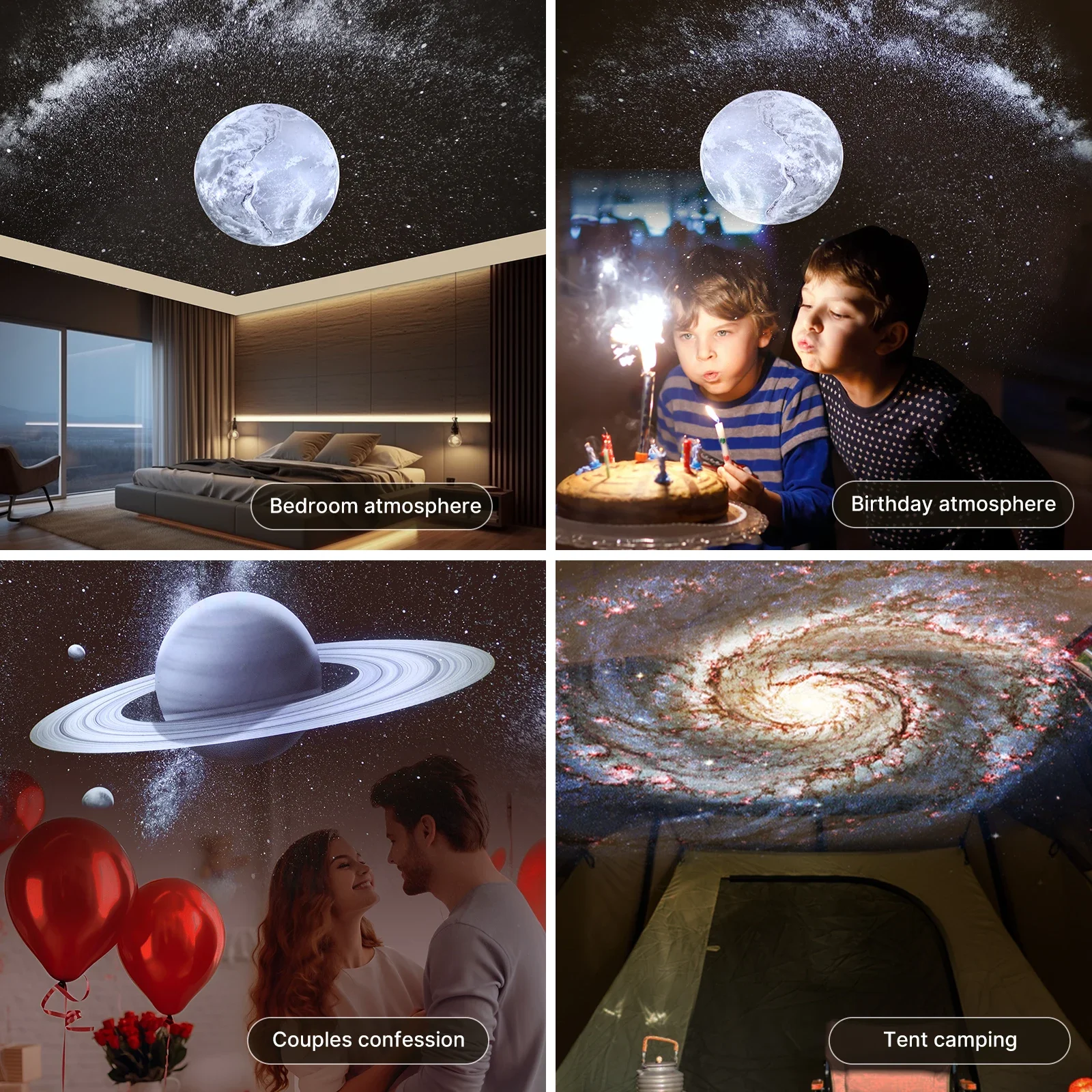 AKIMID-Starry Night Projection Lamp, Starry Night Top, luz ambiente para quarto, Kids HD Focus, Full Sky Stars