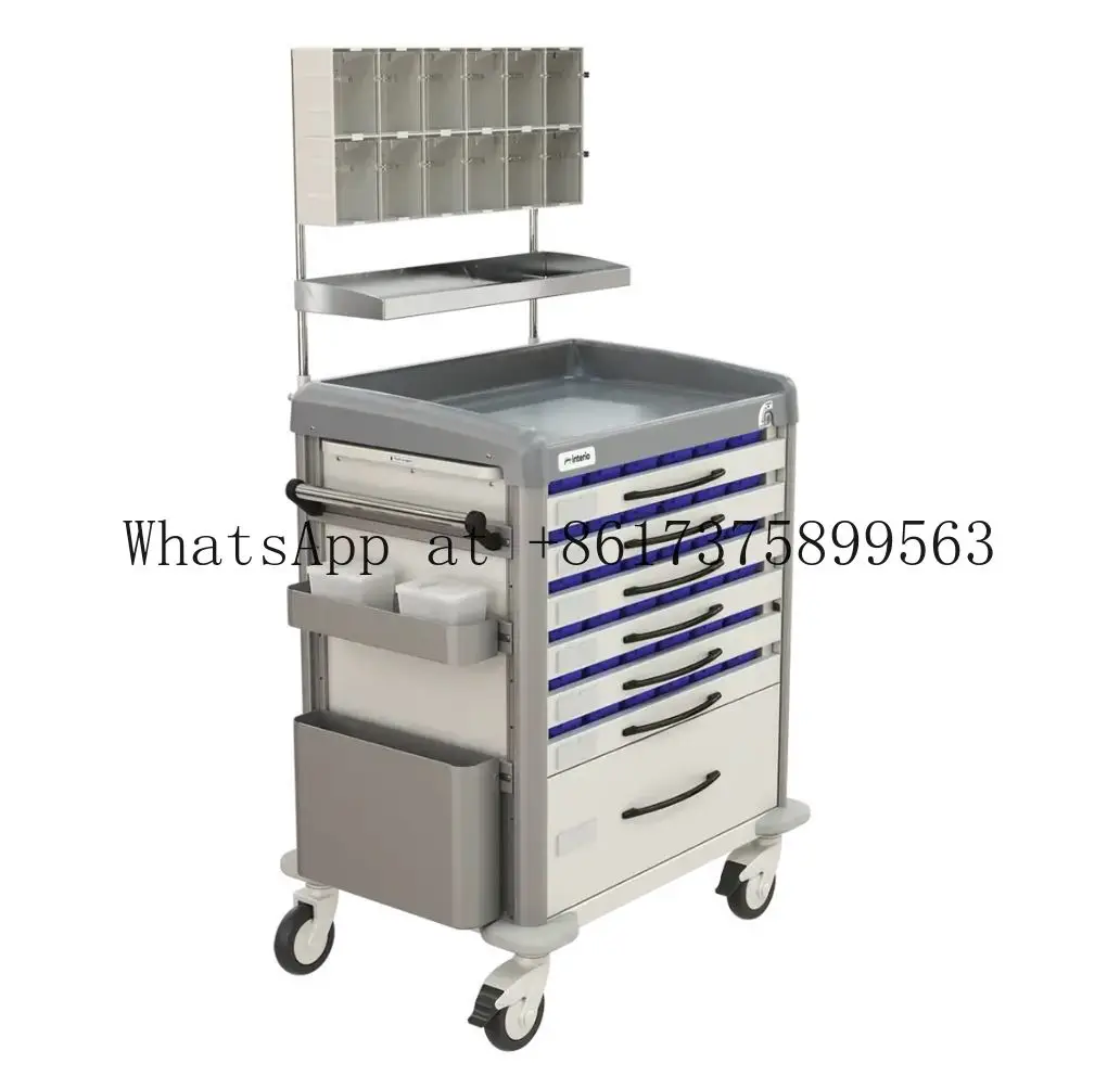 Mobile Medical Medication Distribution Cart Hospital Ward Drug Delivery Trolley ABS Material