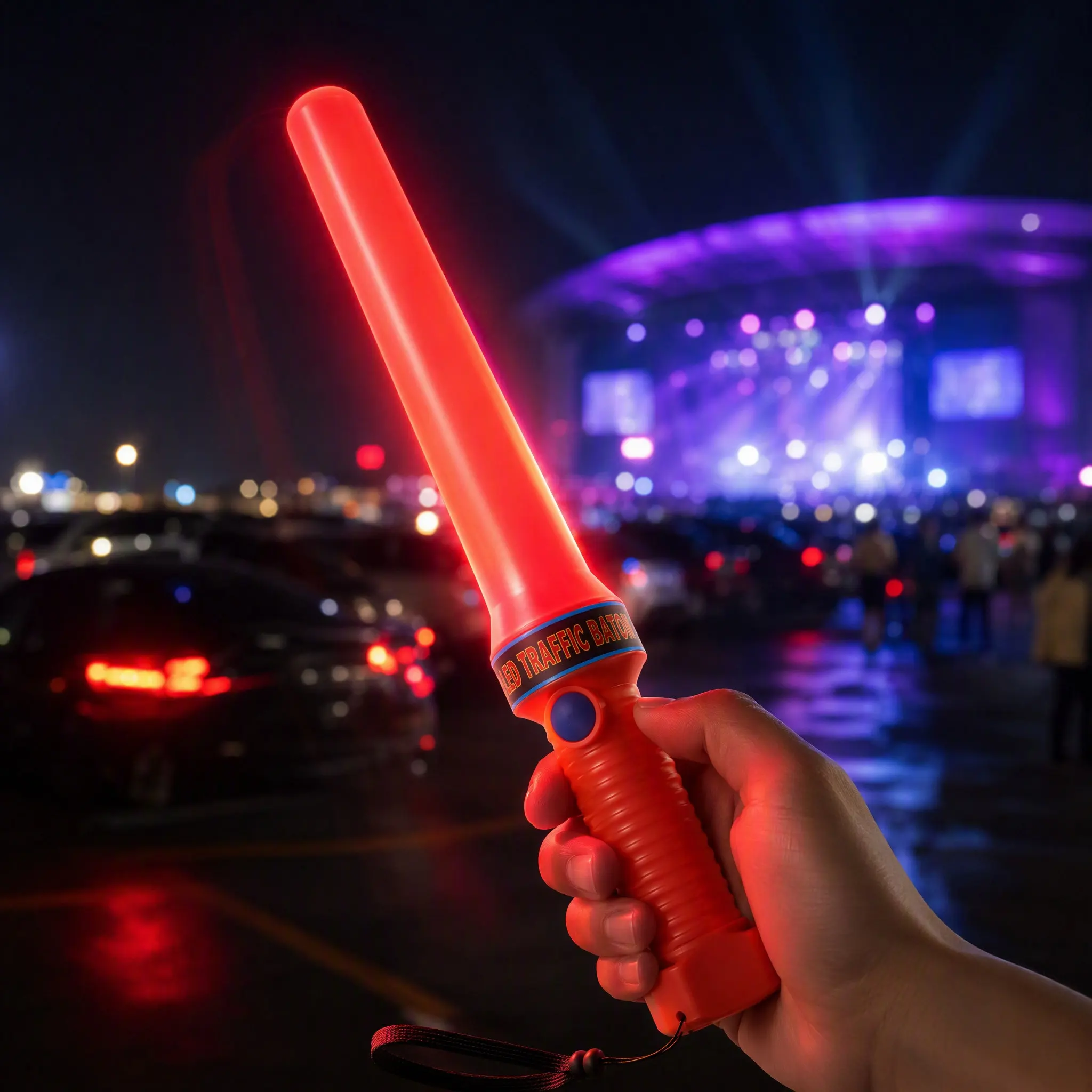 Traffic Control Wand 36.5cm LED Warning Light Portable Emergency Party Outdoor Invisible Traffic Direction Wand