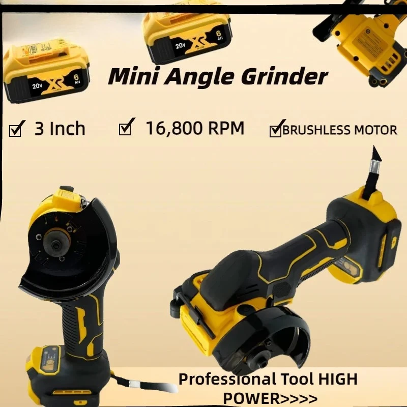 Fit DeWALT Angle Grinder 3 Inch Mini  Cordless Polishing Grinding Machine Electric Cutting Power Tools 20V 18V Battery