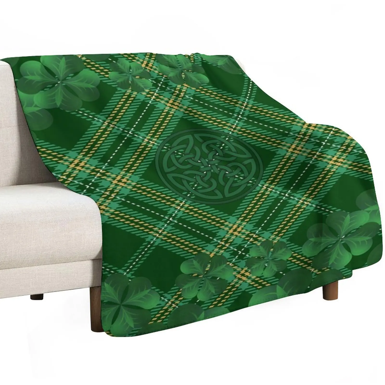 

Irish Tartan Throw Blanket funny gift Sofa Quilt bed plaid Shaggy Blankets