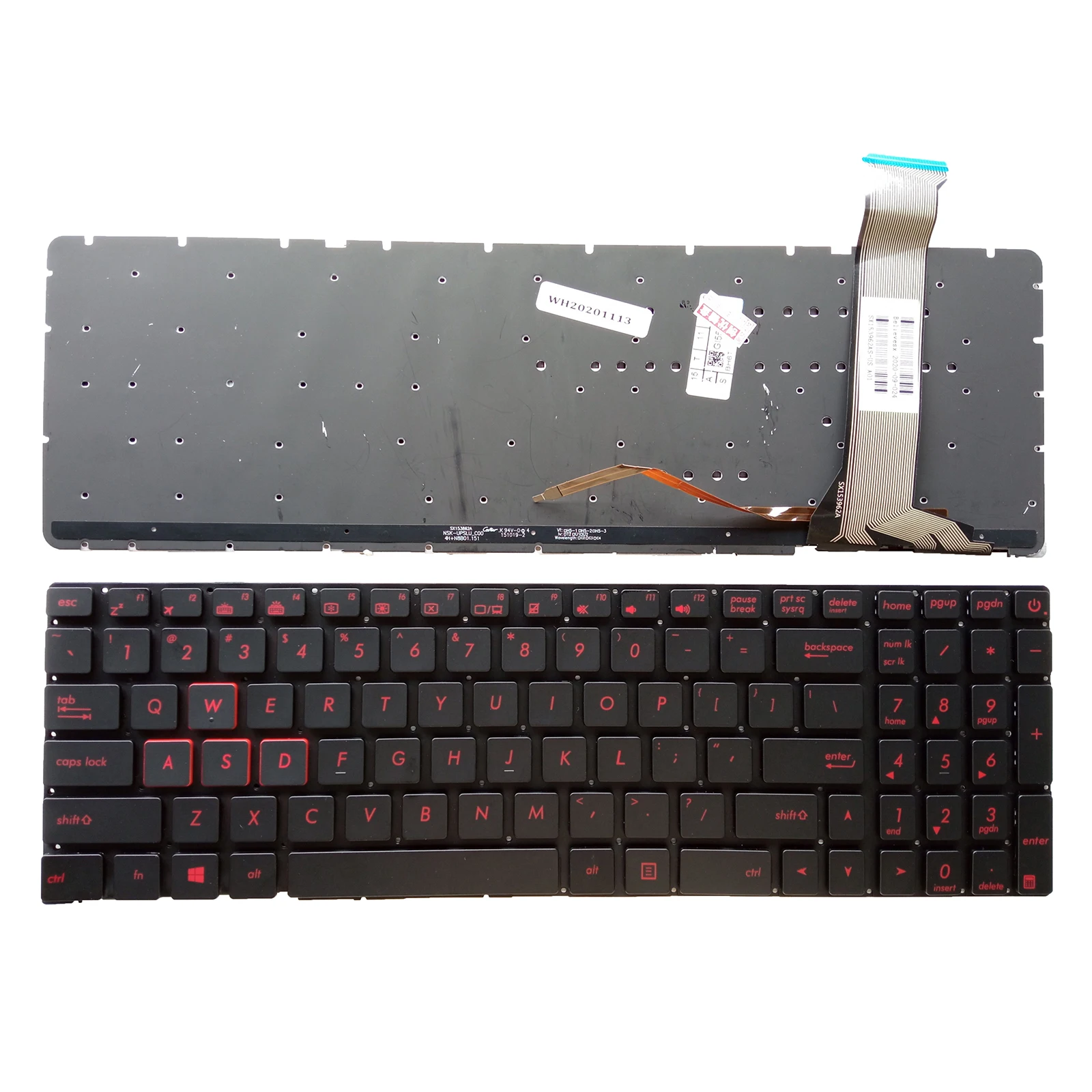 US Laptop Keyboard for ASUS GL552J GL552VW GL552JX GL552VX GL552VL GL552V 90NB07Z1-R31UK0 zx50vw zx50v no pointer with backlight