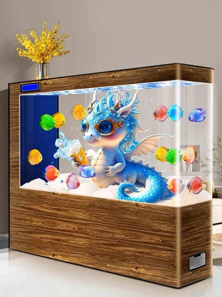 qw Living Room Home Integrated Aquarium Smart Change Water Glass Fish Globeqw