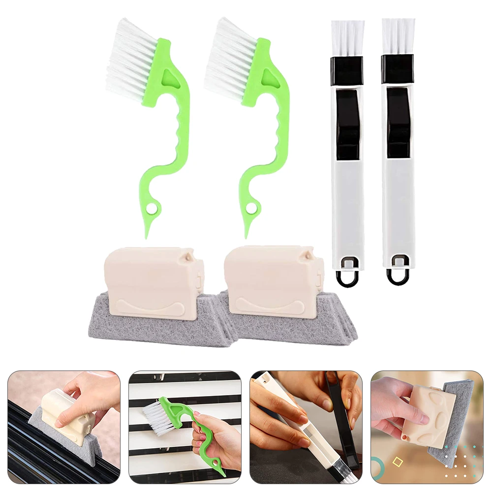 

6pcs Cleaning Brush Tools Household Small Scrub Crevice Window Tub Plastic Nylon Safe Gentle Durable Effortless Deep Joints