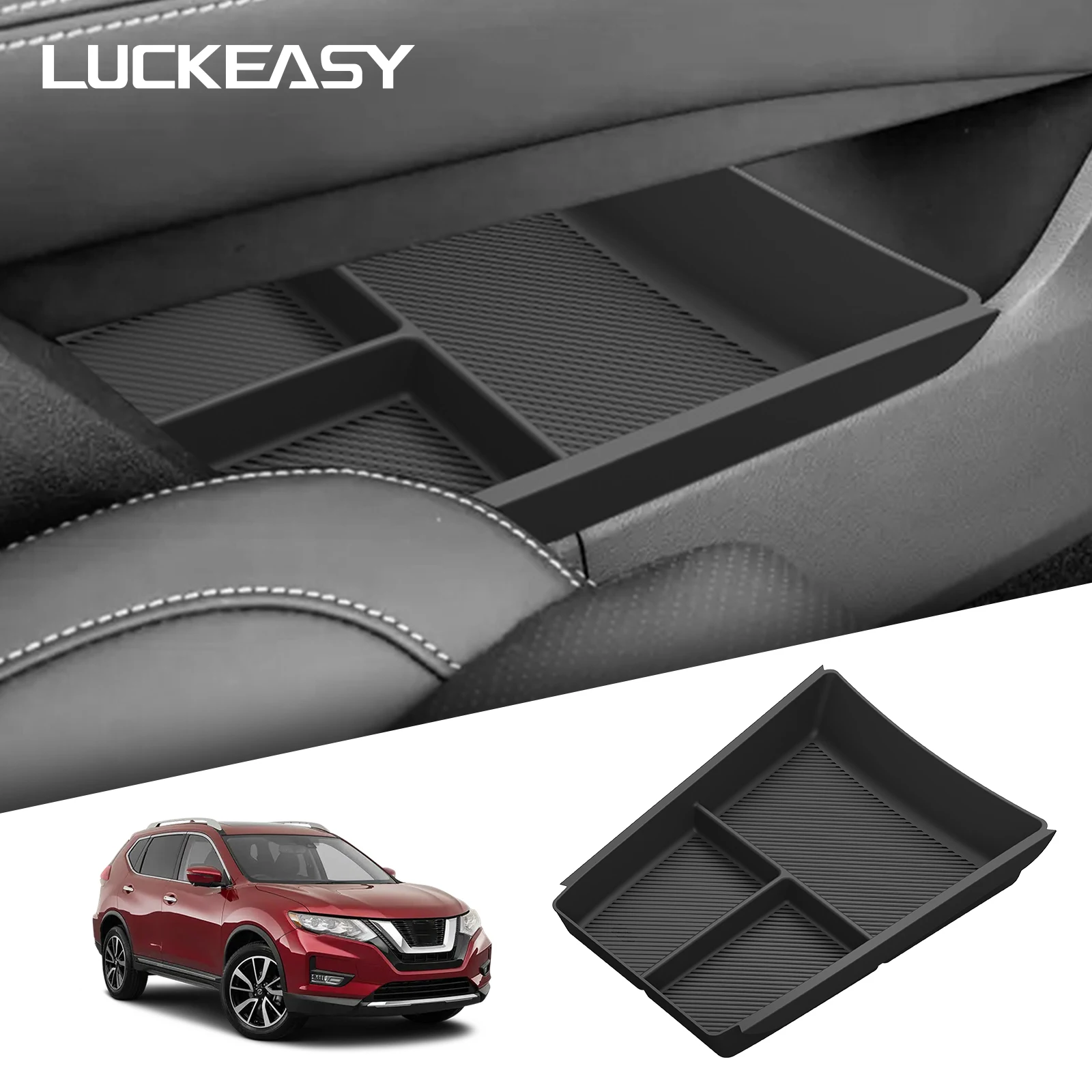 LUCKEASY para Nissan Rogue X-trail T33 2021-2026, Caixa Organizadora de Armazenamento para a Parte Inferior do Console Central, Acessórios para Interior de Carro