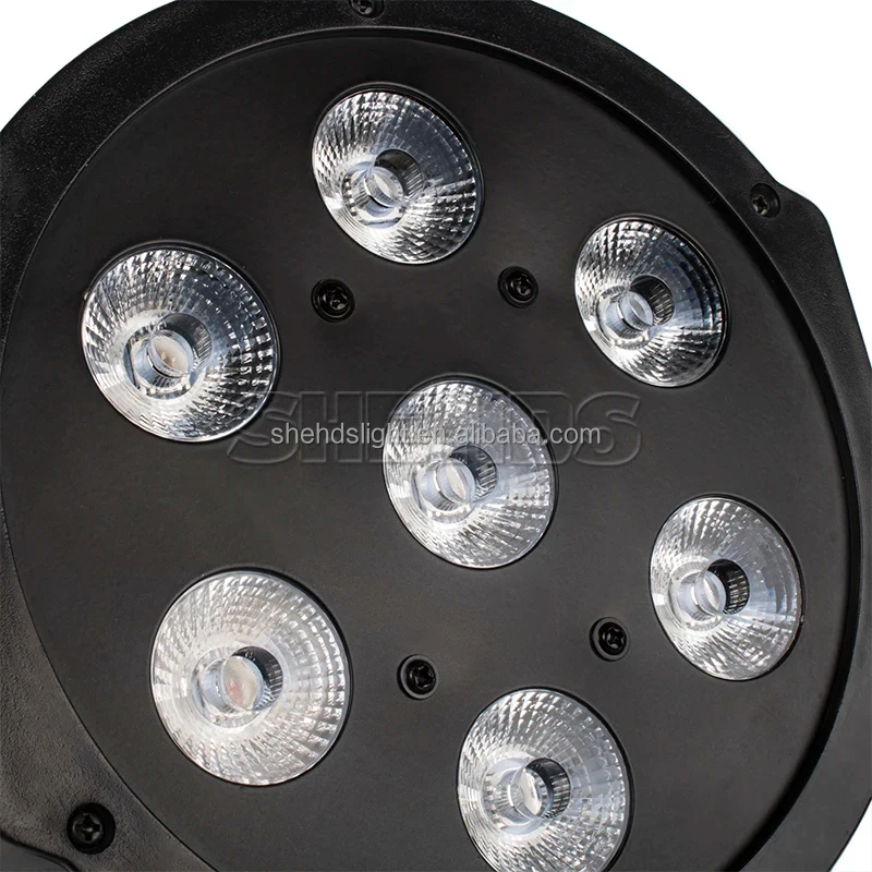 

Shehds 7x18W RGBWA UV 6IN1 LED PAR Stage Lighting for DJ Disco Wedding Decoration 6 Channels DMX512 Control System