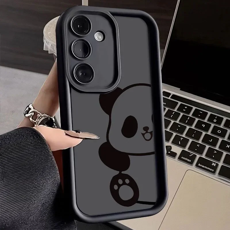 Ins Cartoon Lovely Panda Phone Case For Samsung  S24ultra 5G A14 15 S21 22 23 A 25 35 52 53 54 55 S24 Plus Soft Y2K Phone Cases