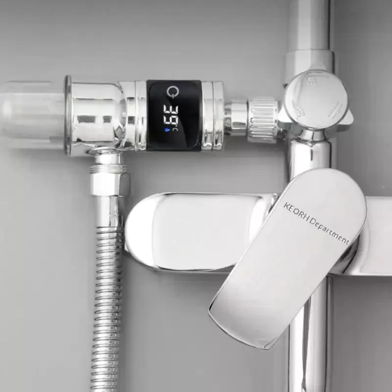 40 Filtration Mesh Large Screen For Clear Water Flow Digital Display Shower Head With Thermostat And Filter Combination