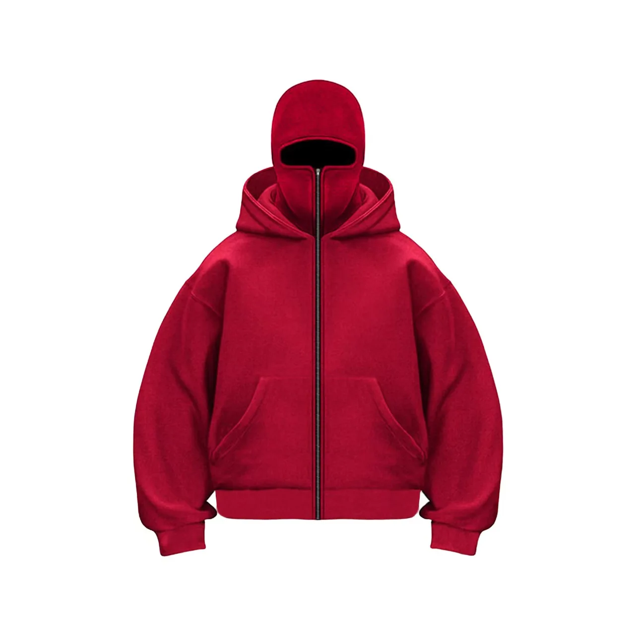 2026 Herbst Herren Gothic Harajuku Winter Neuheit Doppelkapuzen-Sweatshirt mit Aufdruck Herren Kapuzenpullover mit Maske und Reißverschluss Sportbekleidung – Detail 7