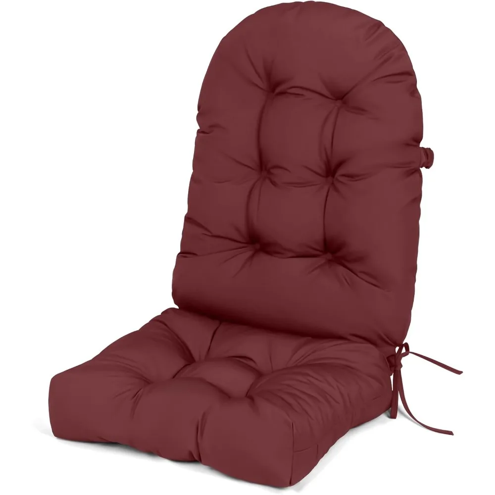 

UV Resistant Indoor/Outdoor Chair Cushion - Waterproof Rocking & Adirondack Seat Pad with Elastic Back + 2 Anti-Slip Ties, Fade
