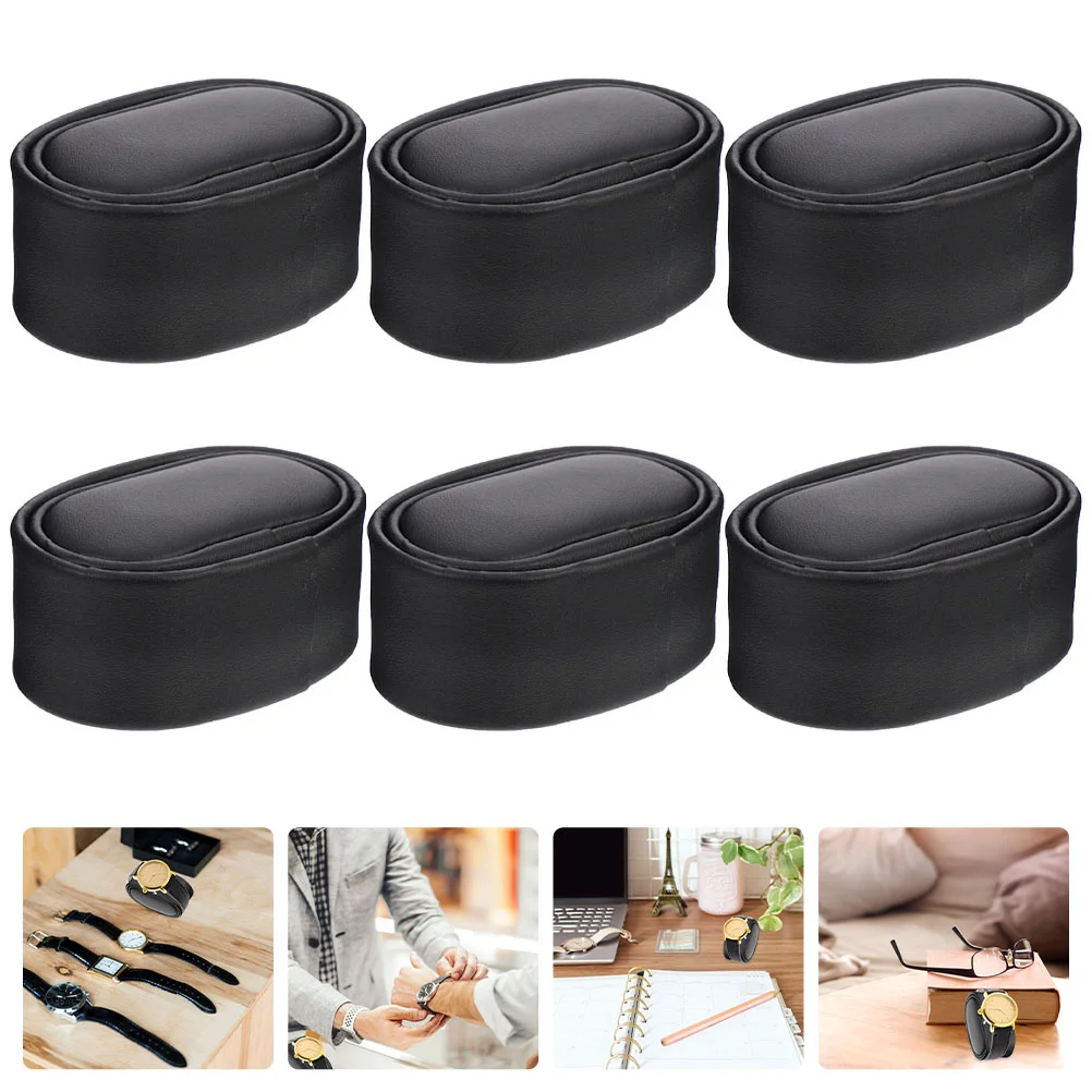 6 Pcs Monitor Stand Watch Pillow Organizer Bangle Display Pads Cushions Desktop Shop Holder Storage Jewelry Black