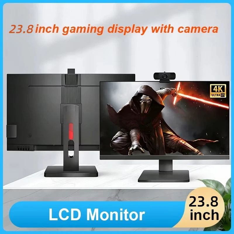 

23,8-дюймовый 4K Ultra HD LCD-монитор 100 Гц для офисной работы с регулируемой по высоте подставкой и встроенной веб-камерой