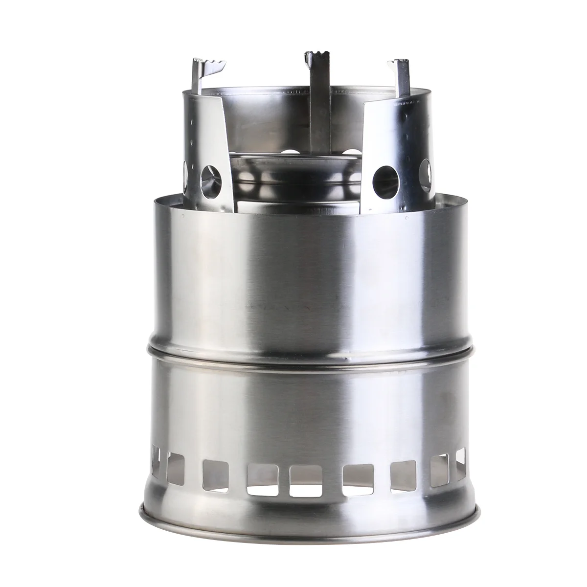 

Folding Wood Burning Camping Stove Stainless Steel Lightweight Portable Outdoor Cookware For Backpacking Picnic Barbecue