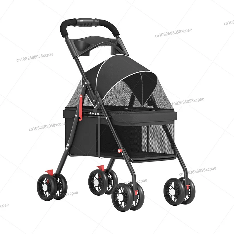 ペットカート-犬-猫-テディベア-ベビーカート-小型軽量-片手折りたたみ式-アウトドア旅行用