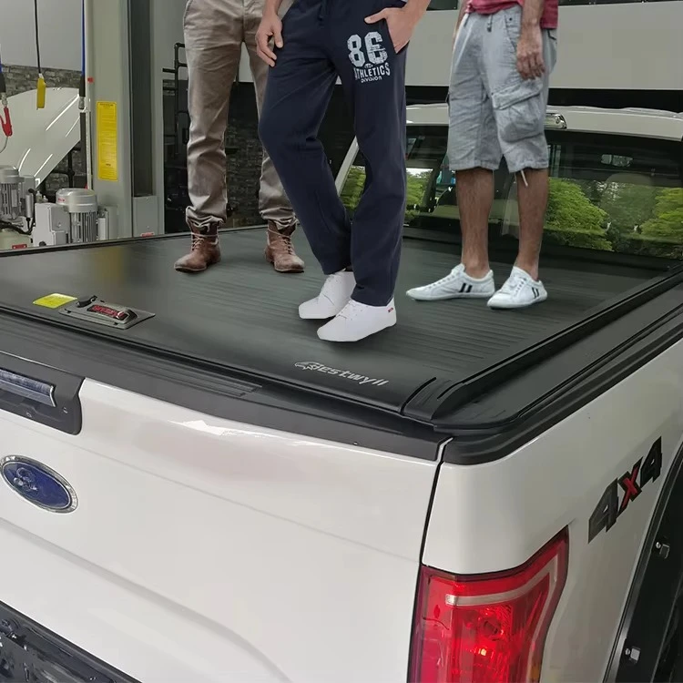 Aluminum Alloy Hard Retractable Truck Pickup Bed Cover Manual Tonneau Cover for Ford F150 F250 F350 Waterproof