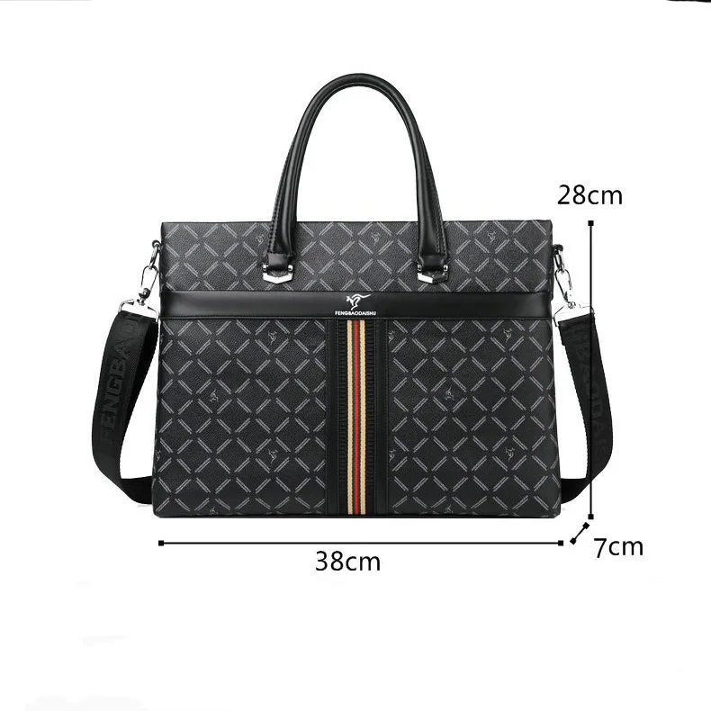 2026 New Men's Luxury Leather Briefcase Business Large Capacity Handbag Shoulder Bag Laptop Crossbody Bag For Office Work