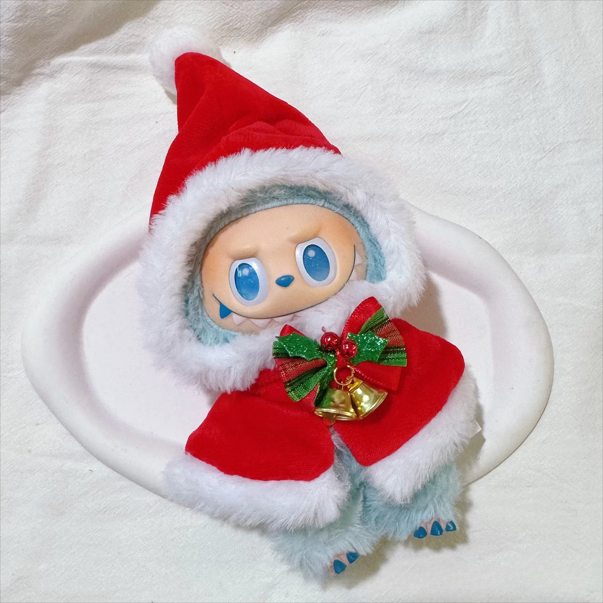 

Одежда для Labubu 17 см, подвесной орнамент, Рождественская накидка Labubu, Рождественский костюм, платье, шаль Санта-Клауса, Лось, снеговик