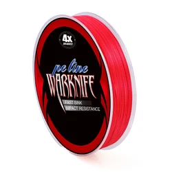 Warknife Not Dyed PE 100M 300M PE Braided Fishing Line 4 Strands Fishing Cord Thread Ice Sea Carp Fishing 2-100LB 0.06-0.55mm