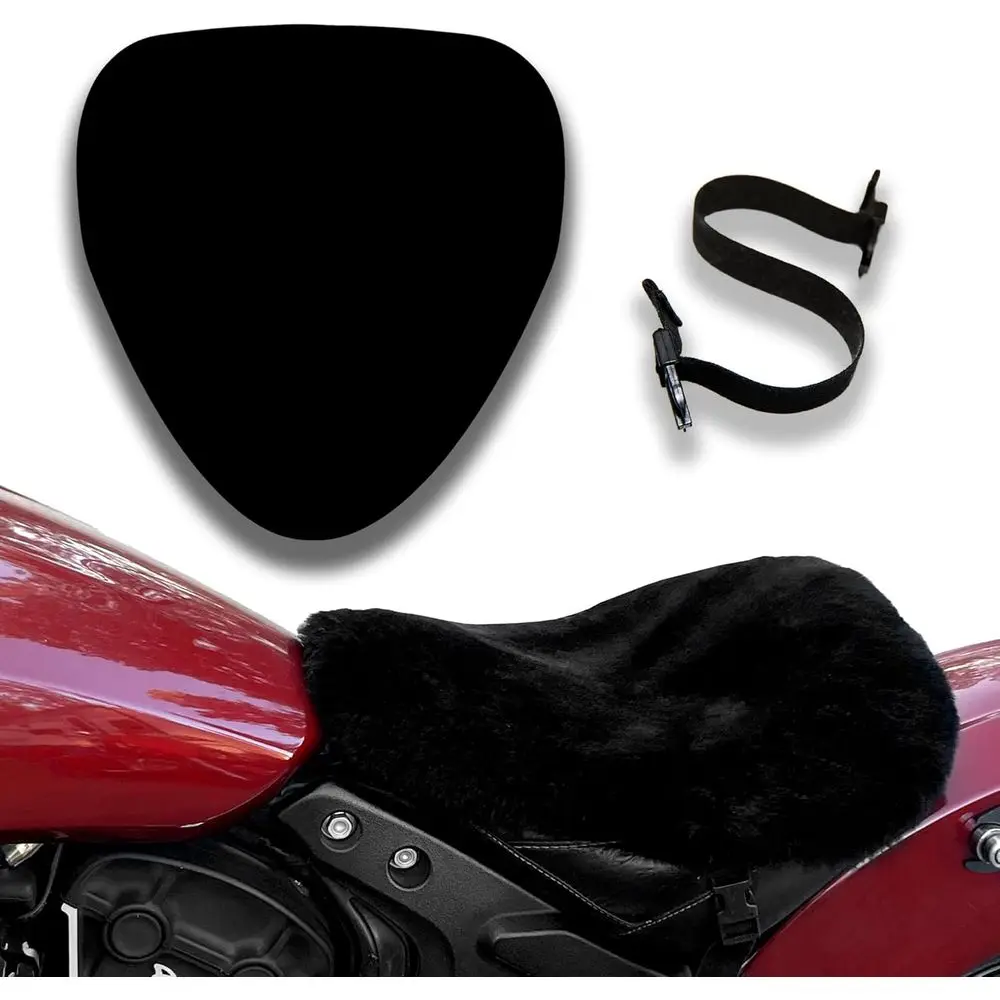 

Sheepskin Motorcycle Seat Cushion - Black Sheared for Comfort and Style