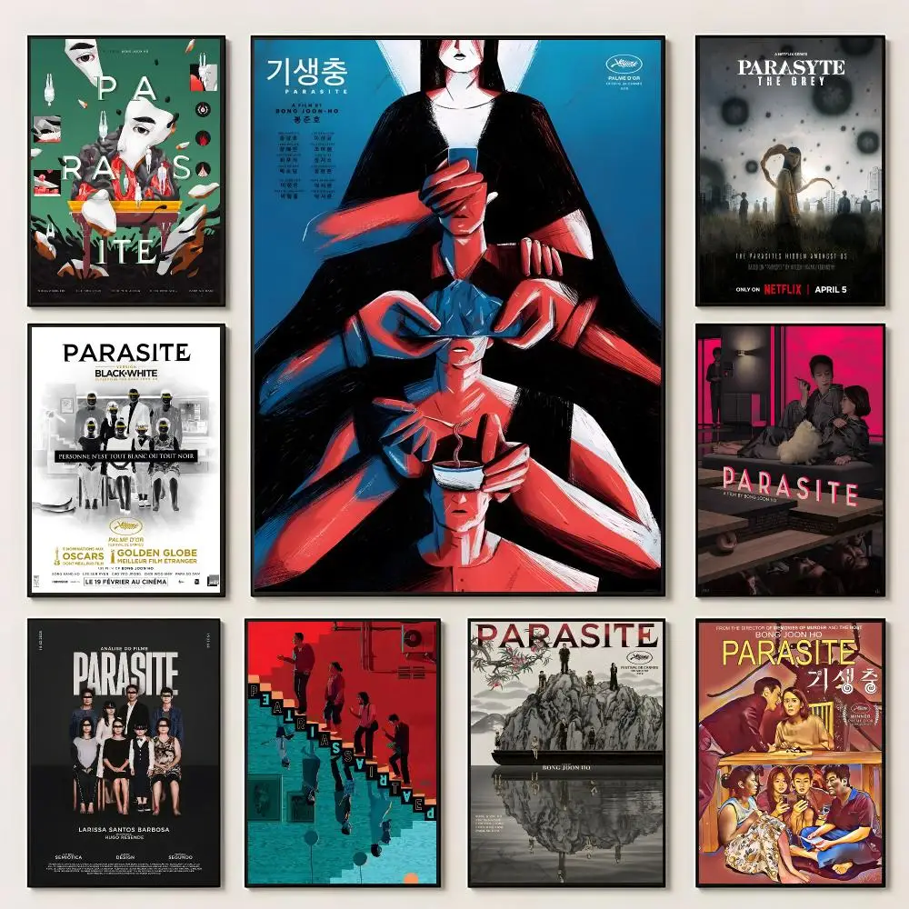 Movie Parasite Poster Self‑Adhesive Waterproof PP Poster Coffee House Bar Wall Art Sticker Room Home Decor