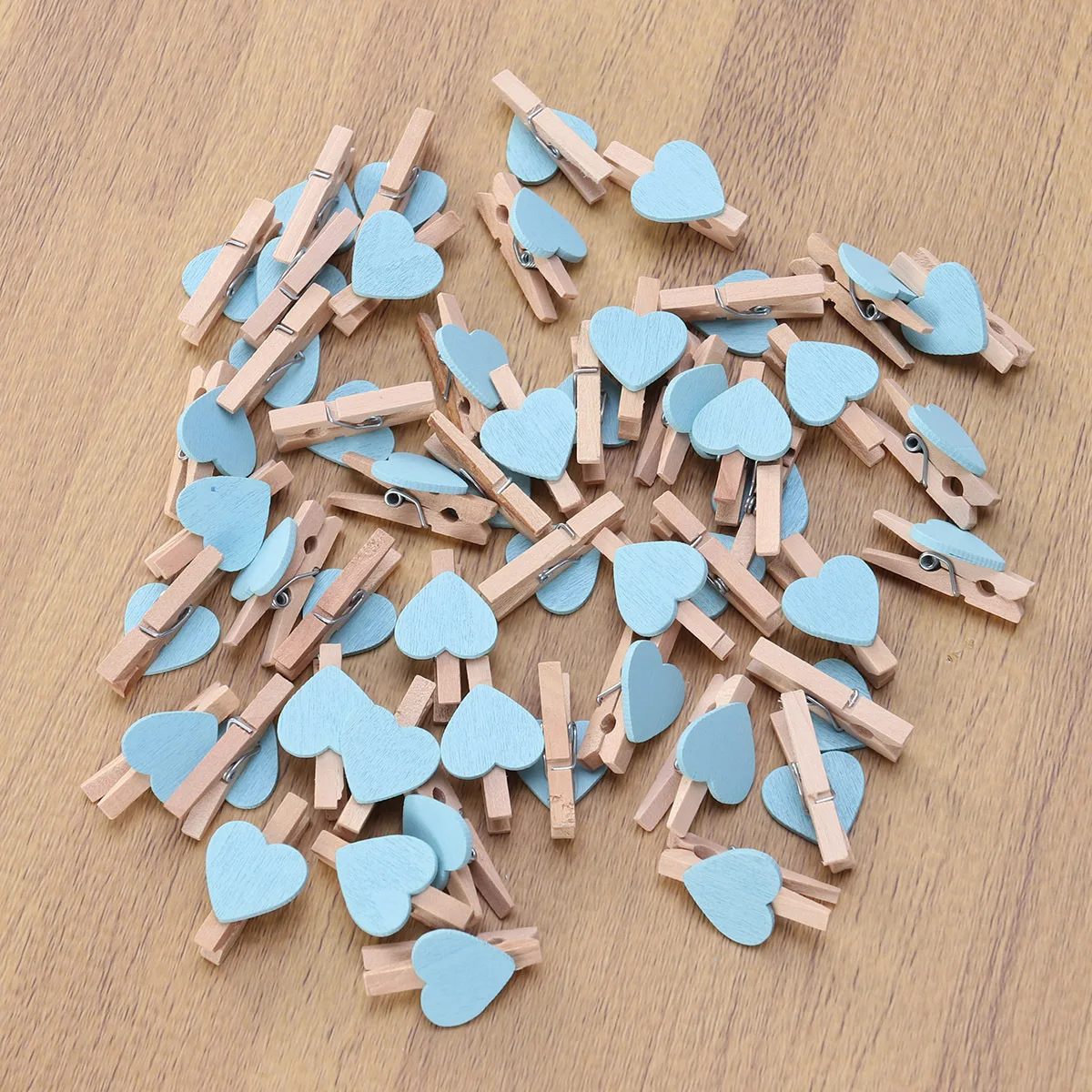 50 قطعة دبابيس الملابس الصغيرة للصور مقاطع الخشب الصغيرة متجر المنزل ديكور الحب صور كليب الحب كليب مقاطع الصورة قلوب #1