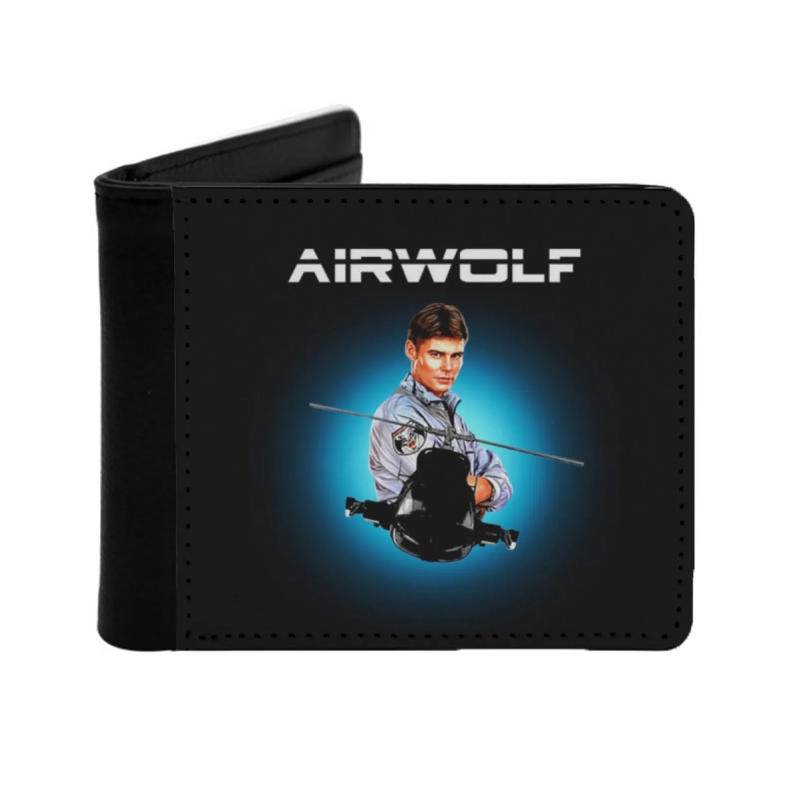

Airwolf TV Series Supercopter Персонализированный кошелек для мужчин и женщин Короткий карманный кошелек из искусственной кожи Airwolf 80-летний рыцарь в стиле ретро