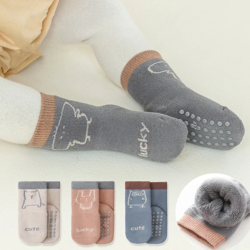 Thicken Baby Kids Thermal Socks Autumn Winter Trampoline Socks Warm Boy Girls Floor Long Socks Children Clothing Accessories