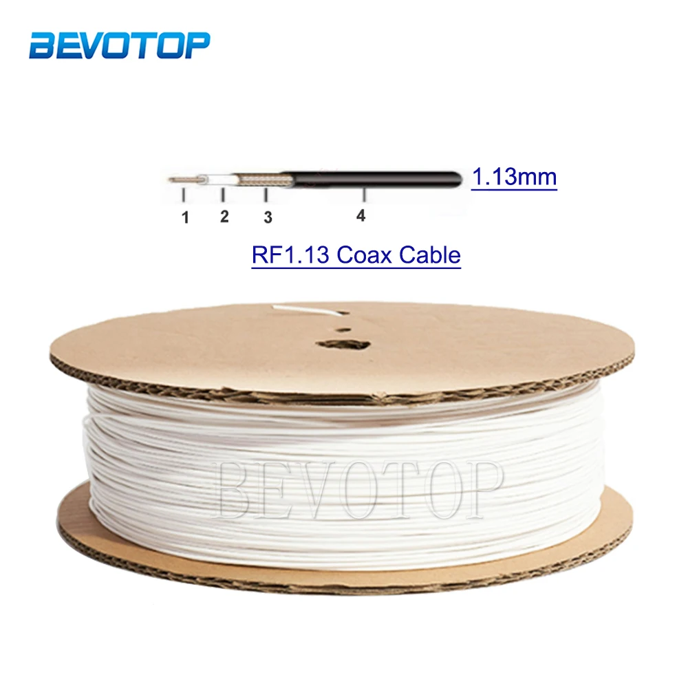 White RF1.13 OD=1.13mm RF Coaxial Cable Pigtail RF Coax Extension Cord Mini Wire for IPX-1/IPX-3/IPX-4 Connector