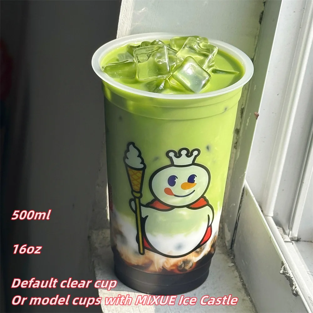 Mezcla Matcha Latte té de burbujas de hielo modelo 500ml postre Boba de la tarde adorno hecho a mano paisaje postre ventana bebida