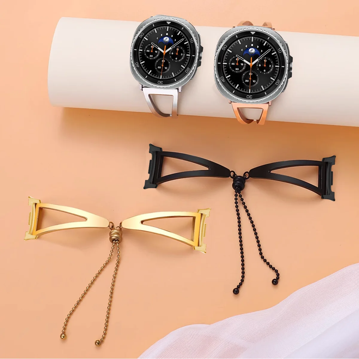 

Ремешок из нержавеющей стали для Samsung Galaxy Watch 8, 40 мм, 44 мм/8, классический, 46 мм, металлический браслет-цепочка, женский ремешок из нержавеющей стали