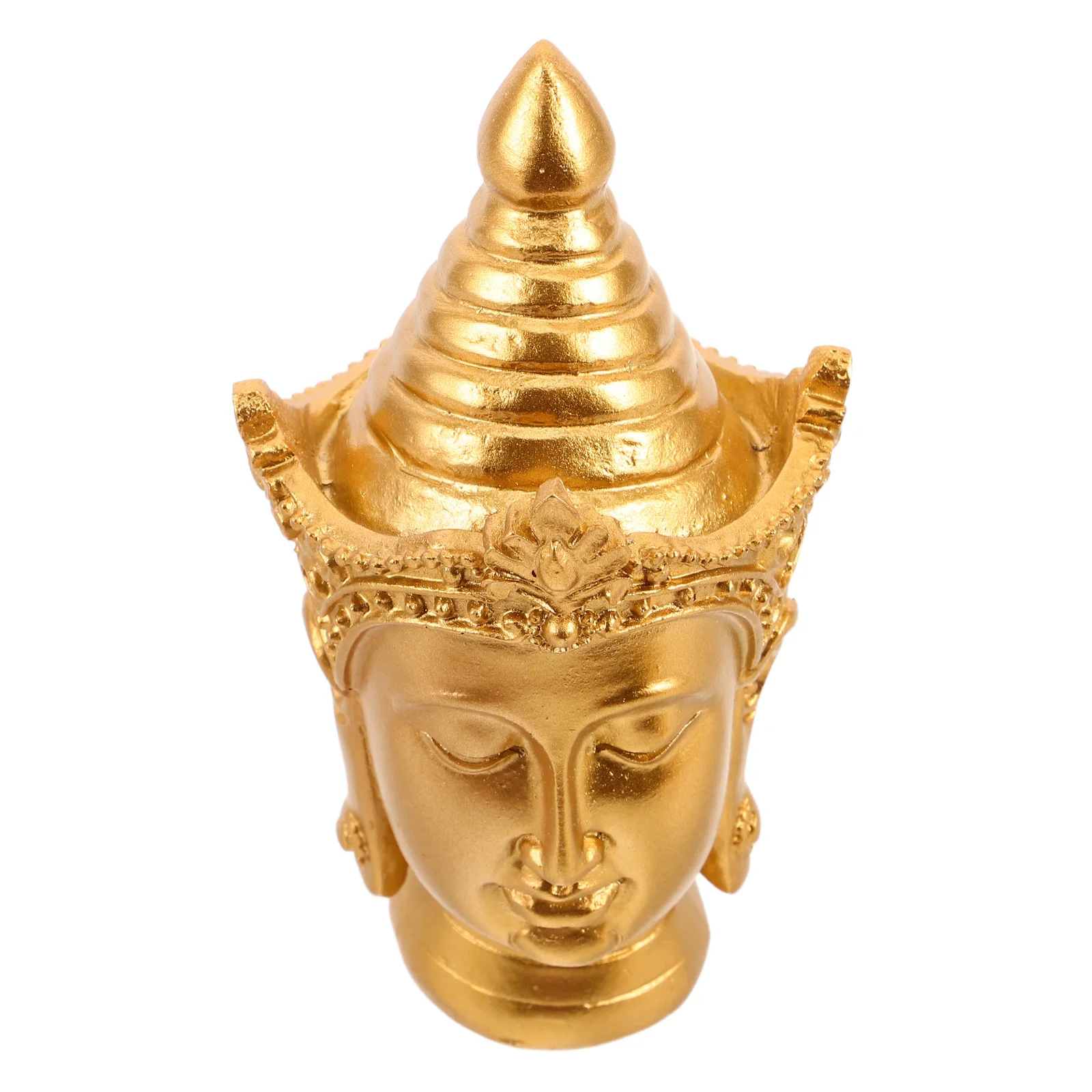 

Small Buddha Head Sculpture Resin Artisan Craft for Table Decor Living Room Shelves Entryway Zen Garden Meditation Space