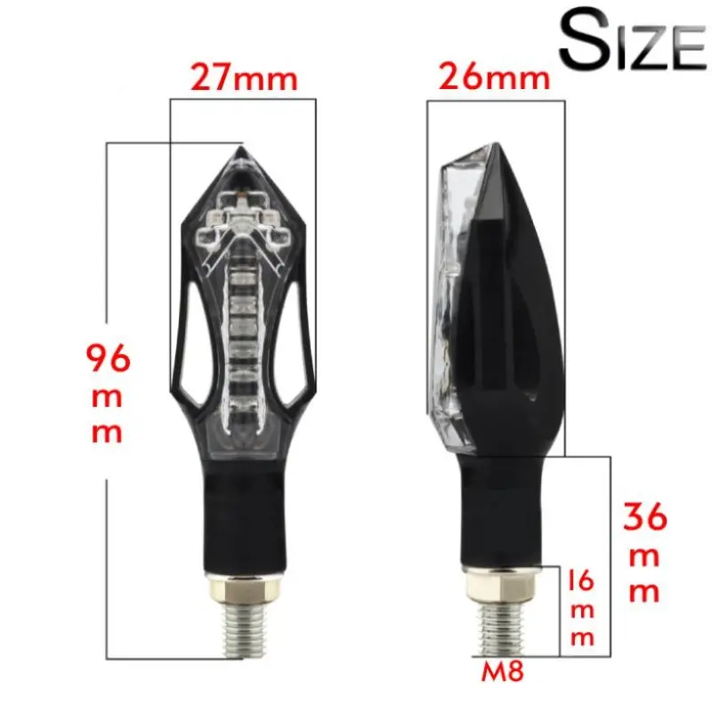 Motorcycle Turn Signal Light 12V 8mm LED Turn Signals Indicator Blinker Lights For Honda For Yamaha Bobber For Cafe Racer