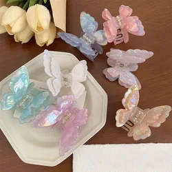 New Fairy Butterfly Hair Claw Acetate Crab Hair Clip Summer Sweet Princess Shark Clip for Women Girl Hairpin Hair Accessories