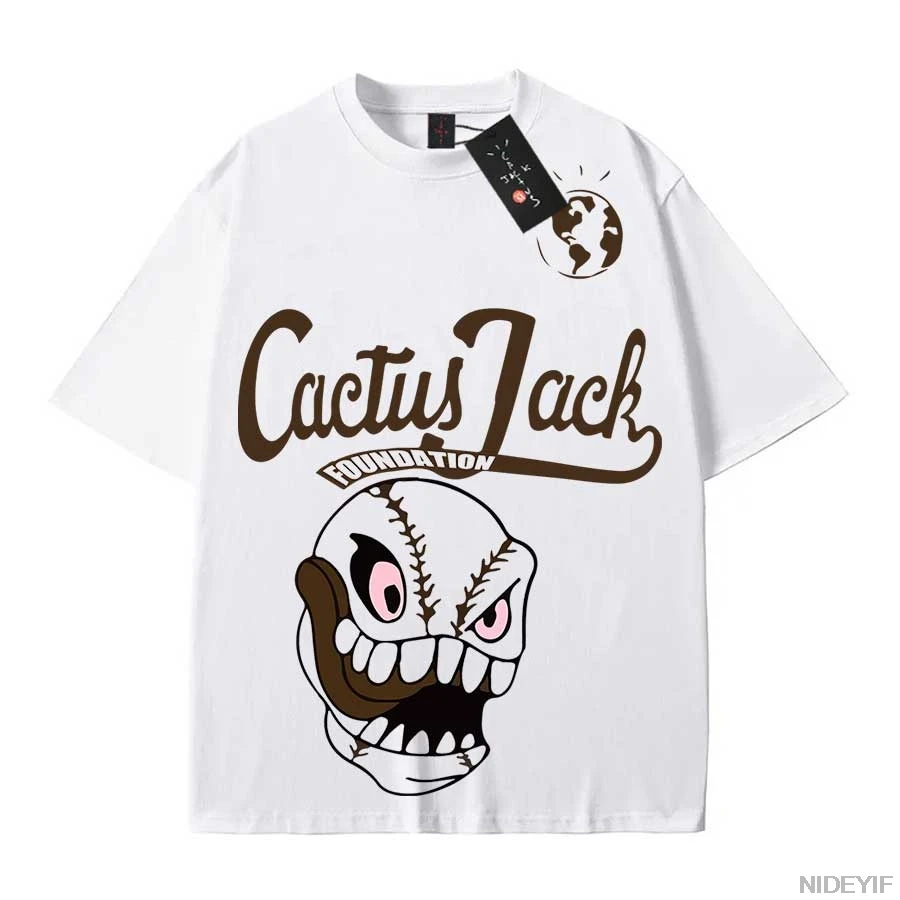 100% Cotton T Shirt Men Women Fashion Hip Hop T Shirts cactus jack Loose Short Sleeve Fans Gift Tops men