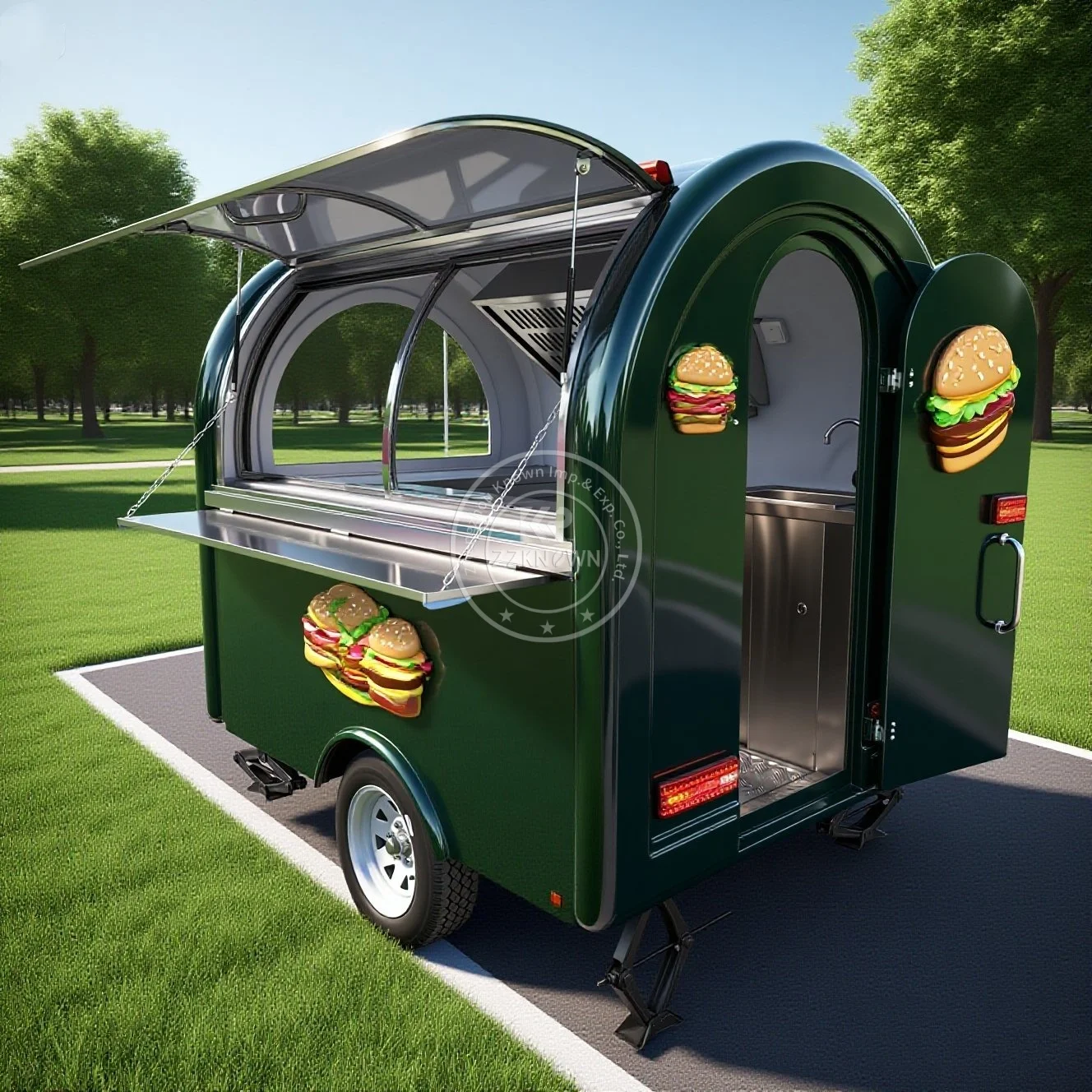 

Concession Food Truck Mobile Hot Dog Cart Fully Equipped Street Mobile Kitchen Catering Trailer Food Truck Trailer