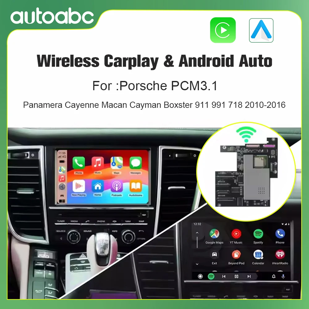 Drahtloses CarPlay-Android-Automodul für Porsche PCM3.1/4.0 Panamera Cayenne Cayman Macan Boxster