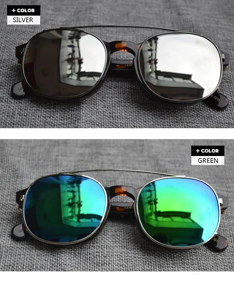 Runde Clip auf Sonnenbrille Frauen Polarisierte Linse UV400 Mann Johnny Depp Lemtosh Sonnenbrille Luxus Marke Vintage Schutzbrillen – Detail 8