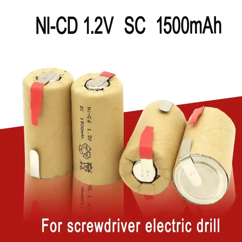 Ni-Cd 1.2V 1500mAh Sub C high power 10C rechargeable battery for power tools Cordless electric drill tool battery nicd battery