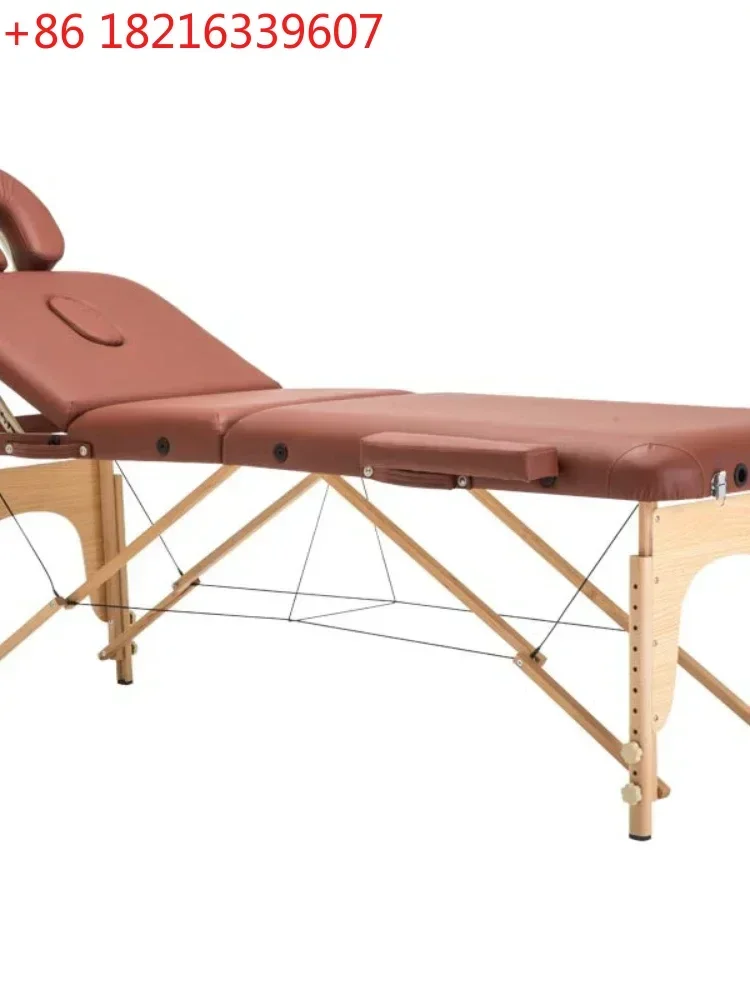 TAO Furniture Leather Wooden Tattoo Spa Beauty Massage Bed Table With Patio Facial U Shaped Headrest Foldable Adjustable