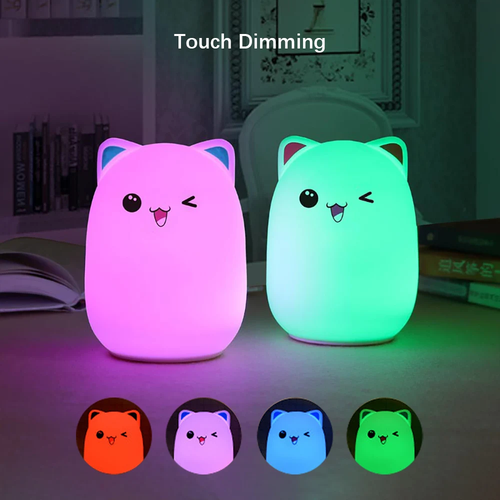 LED Rabbit Night Light,Rechargeable Table Lamp,Soft Silicone Bedside Lamp, for Home Decor,Bedroom, Living room, Kids Room