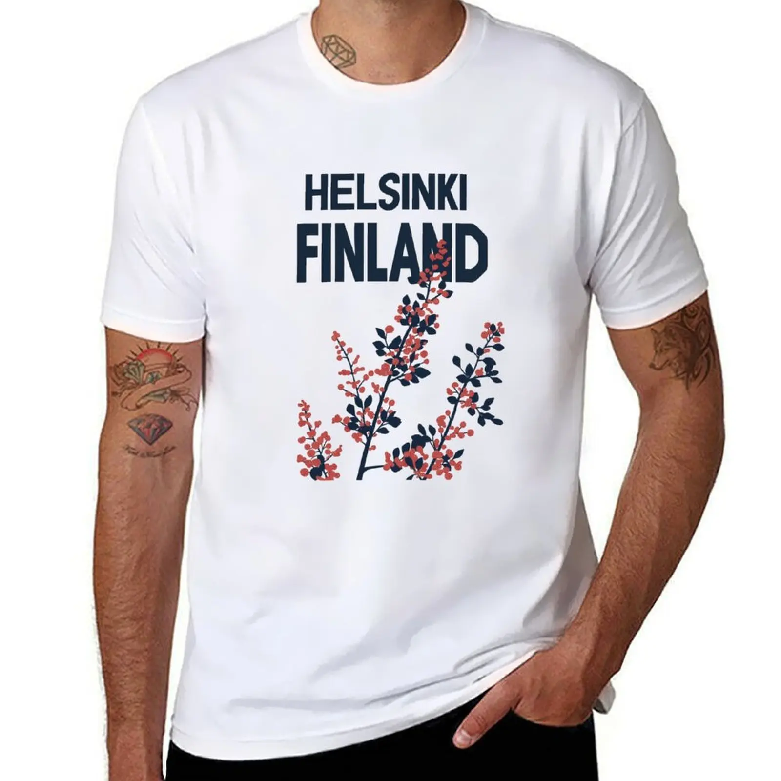 

A Vintage Travel Illustration of Helsinki - Finland T-Shirt t shirts for man pack white man t shirt cotton T-Shirt