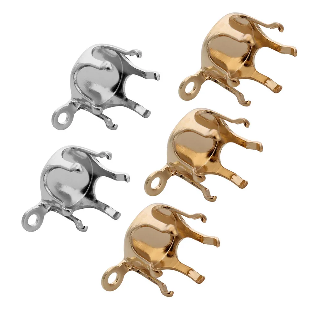 

100Pcs Round Pendant Making Kit Copper Claw Cup Charms for DIY Jewelry Silver 10Mm Necklace Bracelet Earring Craft Supplies