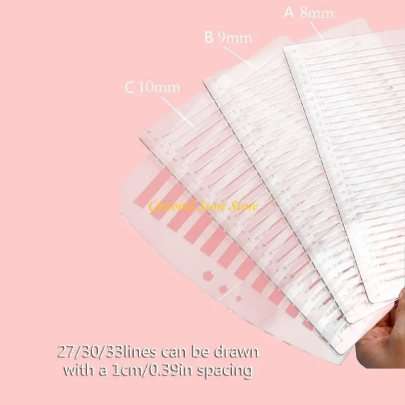 A3PC Line Drawing Stencil Template Straight Line Stencil Template 27/30/33 Line