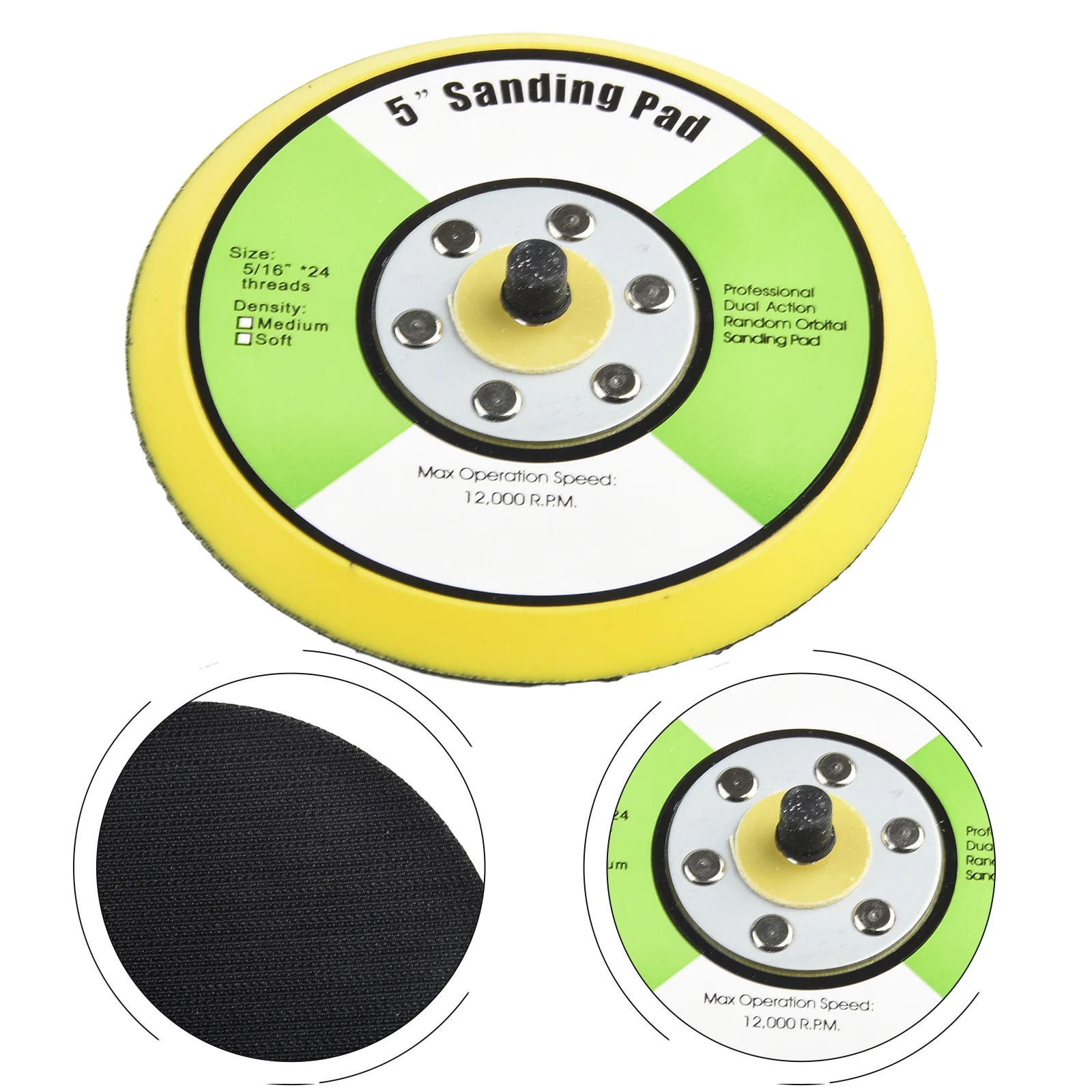 Grinding Backing Pad Disc Casting Grinder Grinder Chassis Hook M6 5/16 Polishing Sanding Disc Thread 12000 RPM Backing Pads