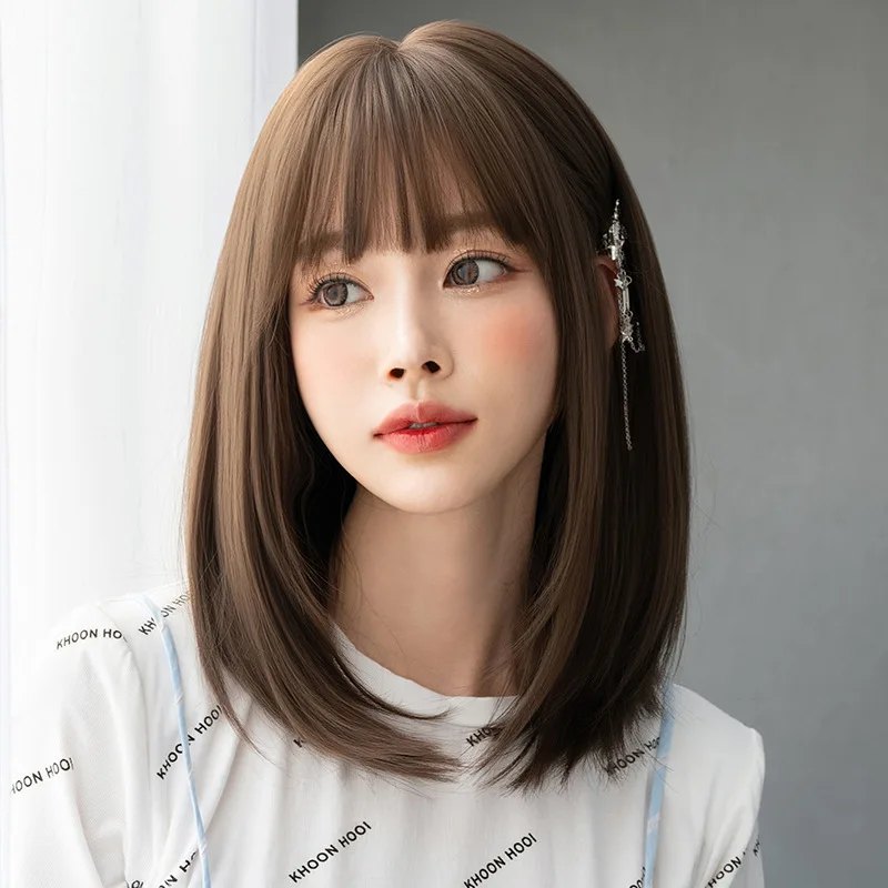 

Fashion Short Bob Synthetic Wig for Women Straight Full Head Wig Sweet Cute Style Daily Party Date Natural Look
