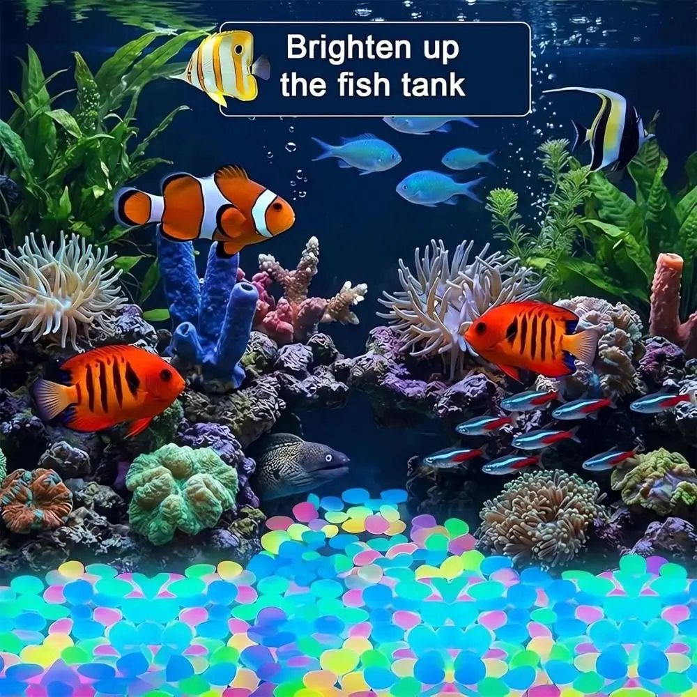Resin Glow-in-the-Dark Garden Stones Waterproof Reusable Glowing Pebbles Colorful Luminous Stepping Rocks