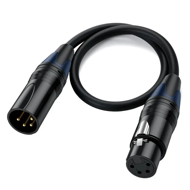 XLR 4Pin 4-Core Male To Female Power Cord For Video Broadcast Cameras, Monitors, Recorders, Mixers 0.5M 1.8M 3M 5M 10M